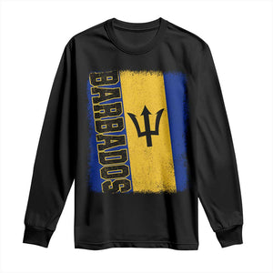 Vintage Barbados Flag Long Sleeve Shirt Distressed Patriotic Caribbean Island Barbadian Pride Heritage Gift TS10 Black Print Your Wear