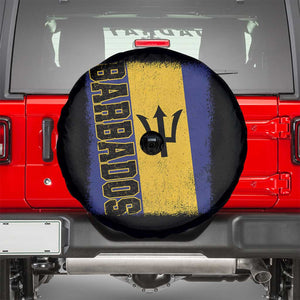 Vintage Barbados Flag Spare Tire Cover Distressed Patriotic Caribbean Island Barbadian Pride Heritage Gift TS10 Black Print Your Wear