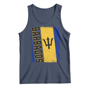 Vintage Barbados Flag Tank Top Distressed Patriotic Caribbean Island Barbadian Pride Heritage Gift TS10 Navy Print Your Wear