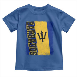 Vintage Barbados Flag Toddler T Shirt Distressed Patriotic Caribbean Island Barbadian Pride Heritage Gift TS10 Royal Blue Print Your Wear