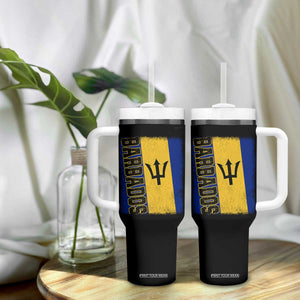 Vintage Barbados Flag Tumbler With Handle Distressed Patriotic Caribbean Island Barbadian Pride Heritage Gift TS10 Print Your Wear