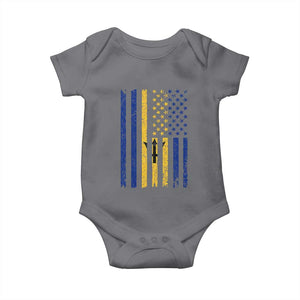 Barbados American Flag Baby Onesie Distressed Barbadian Pride Patriotic Heritage Gift TS10 Charcoal Print Your Wear