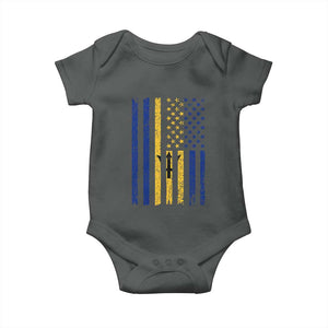Barbados American Flag Baby Onesie Distressed Barbadian Pride Patriotic Heritage Gift TS10 Dark Heather Print Your Wear