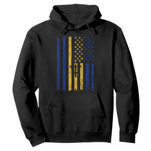 Barbados American Flag Hoodie Distressed Barbadian Pride Patriotic Heritage Gift TS10 Black Print Your Wear