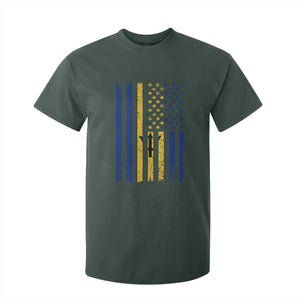 Barbados American Flag T Shirt For Kid Distressed Barbadian Pride Patriotic Heritage Gift TS10 Dark Forest Green Print Your Wear