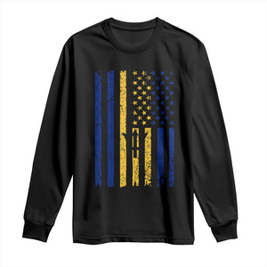 Barbados American Flag Long Sleeve Shirt Distressed Barbadian Pride Patriotic Heritage Gift TS10 Black Print Your Wear