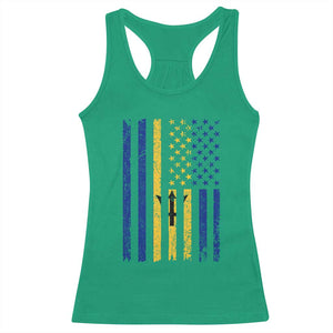 Barbados American Flag Racerback Tank Top Distressed Barbadian Pride Patriotic Heritage Gift TS10 Irish Green Print Your Wear