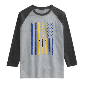 Barbados American Flag Raglan Shirt Distressed Barbadian Pride Patriotic Heritage Gift TS10 Heather Gray Heather Charcoal Print Your Wear