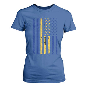 Barbados American Flag T Shirt For Women Distressed Barbadian Pride Patriotic Heritage Gift TS10 Royal Blue Print Your Wear