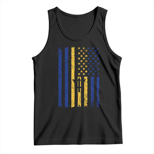 Barbados American Flag Tank Top Distressed Barbadian Pride Patriotic Heritage Gift TS10 Black Print Your Wear