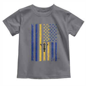 Barbados American Flag Toddler T Shirt Distressed Barbadian Pride Patriotic Heritage Gift TS10 Charcoal Print Your Wear