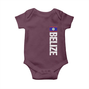 Belize Flag Baby Onesie Distressed Central American Pride Heritage Gift TS10 Maroon Print Your Wear