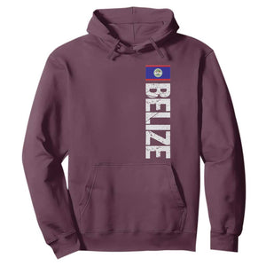 Belize Flag Hoodie Distressed Central American Pride Heritage Gift TS10 Maroon Print Your Wear