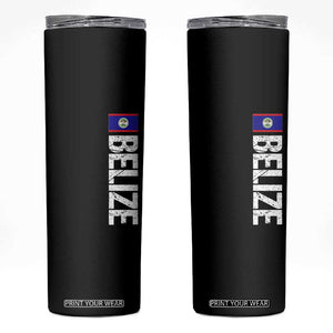 Belize Flag Skinny Tumbler Distressed Central American Pride Heritage Gift TS10 Black Print Your Wear