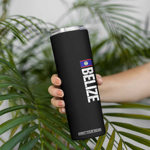 Belize Flag Skinny Tumbler Distressed Central American Pride Heritage Gift TS10 Print Your Wear