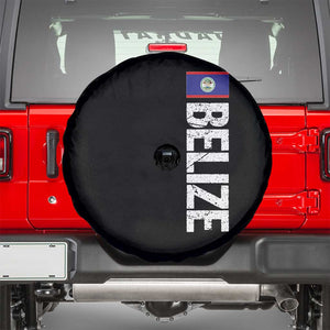Belize Flag Spare Tire Cover Distressed Central American Pride Heritage Gift TS10 Black Print Your Wear