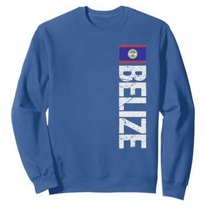Belize Flag Sweatshirt Distressed Central American Pride Heritage Gift TS10 Royal Blue Print Your Wear