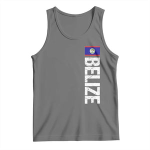 Belize Flag Tank Top Distressed Central American Pride Heritage Gift TS10 Black Heather Print Your Wear