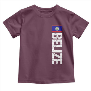 Belize Flag Toddler T Shirt Distressed Central American Pride Heritage Gift TS10 Maroon Print Your Wear