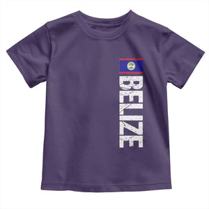 Belize Flag Toddler T Shirt Distressed Central American Pride Heritage Gift TS10 Purple Print Your Wear