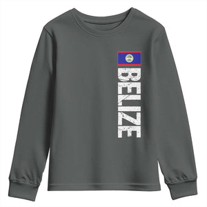 Belize Flag Youth Sweatshirt Distressed Central American Pride Heritage Gift TS10 Dark Heather Print Your Wear