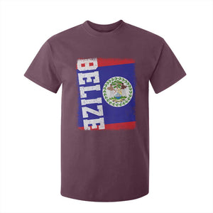 Vintage Belize T Shirt For Kid Distressed Flag Central American Pride Heritage Gift TS10 Maroon Print Your Wear