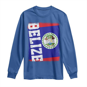 Vintage Belize Long Sleeve Shirt Distressed Flag Central American Pride Heritage Gift TS10 Royal Blue Print Your Wear