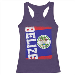 Vintage Belize Racerback Tank Top Distressed Flag Central American Pride Heritage Gift TS10 Purple Print Your Wear
