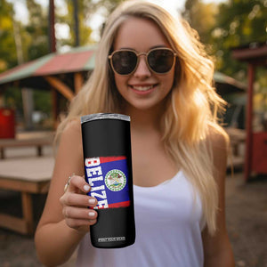 Vintage Belize Skinny Tumbler Distressed Flag Central American Pride Heritage Gift TS10 Print Your Wear