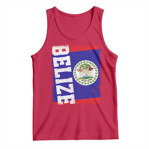 Vintage Belize Tank Top Distressed Flag Central American Pride Heritage Gift TS10 Red Print Your Wear