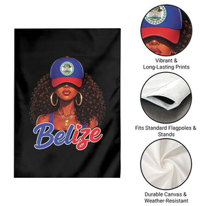 Belize Princess Garden Flag Melanin Afro Girl Belize Flag Heritage Gift for Black Girls TS10 Print Your Wear