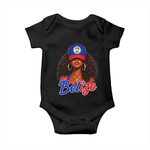 Belize Princess Baby Onesie Melanin Afro Girl Belize Flag Heritage Gift for Black Girls TS10 Black Print Your Wear
