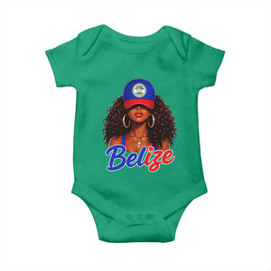 Belize Princess Baby Onesie Melanin Afro Girl Belize Flag Heritage Gift for Black Girls TS10 Irish Green Print Your Wear