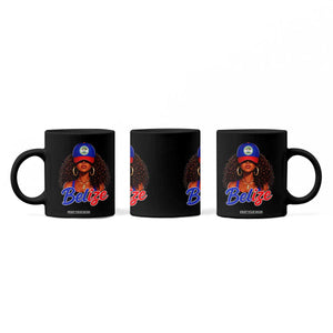 Belize Princess Coffee Mug Melanin Afro Girl Belize Flag Heritage Gift for Black Girls TS10 Print Your Wear