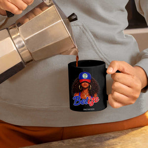 Belize Princess Coffee Mug Melanin Afro Girl Belize Flag Heritage Gift for Black Girls TS10 Print Your Wear