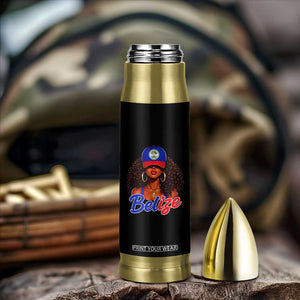 Belize Princess Bullet Tumbler Melanin Afro Girl Belize Flag Heritage Gift for Black Girls TS10 Print Your Wear
