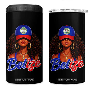 Belize Princess 4 in 1 Can Cooler Tumbler Melanin Afro Girl Belize Flag Heritage Gift for Black Girls TS10 One Size: 16 oz Black Print Your Wear