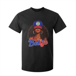 Belize Princess T Shirt For Kid Melanin Afro Girl Belize Flag Heritage Gift for Black Girls TS10 Black Print Your Wear