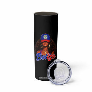 Belize Princess Skinny Tumbler Melanin Afro Girl Belize Flag Heritage Gift for Black Girls TS10 Print Your Wear