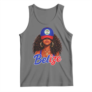 Belize Princess Tank Top Melanin Afro Girl Belize Flag Heritage Gift for Black Girls TS10 Black Heather Print Your Wear