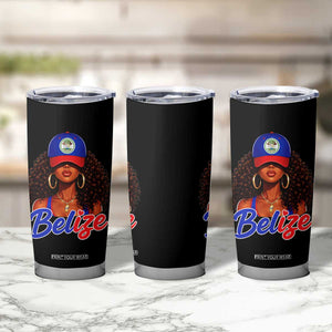 Belize Princess Tumbler Cup Melanin Afro Girl Belize Flag Heritage Gift for Black Girls TS10 Print Your Wear