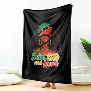 Saint Kitts and Nevis Princess Throw Blanket Melanin Afro Girl Heritage Gift for Black Girls TS10 Print Your Wear