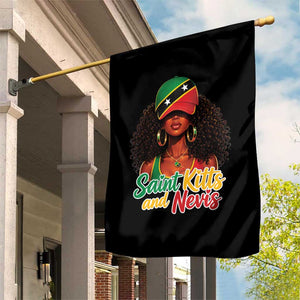 Saint Kitts and Nevis Princess Garden Flag Melanin Afro Girl Heritage Gift for Black Girls TS10 Print Your Wear