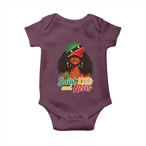 Saint Kitts and Nevis Princess Baby Onesie Melanin Afro Girl Heritage Gift for Black Girls TS10 Maroon Print Your Wear
