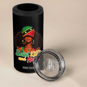 Saint Kitts and Nevis Princess 4 in 1 Can Cooler Tumbler Melanin Afro Girl Heritage Gift for Black Girls TS10 Print Your Wear