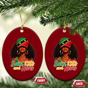 Saint Kitts and Nevis Princess Ceramic Ornament Melanin Afro Girl Heritage Gift for Black Girls TS10 Print Your Wear
