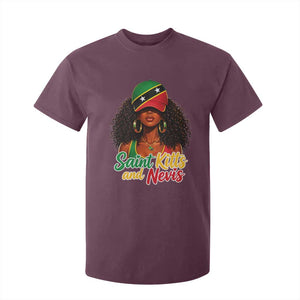 Saint Kitts and Nevis Princess T Shirt For Kid Melanin Afro Girl Heritage Gift for Black Girls TS10 Maroon Print Your Wear