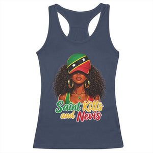 Saint Kitts and Nevis Princess Racerback Tank Top Melanin Afro Girl Heritage Gift for Black Girls TS10 Navy Print Your Wear