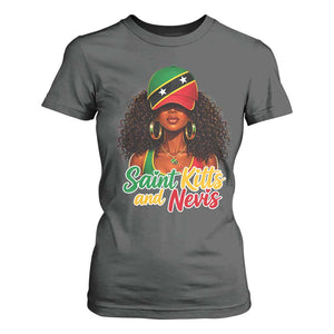 Saint Kitts and Nevis Princess T Shirt For Women Melanin Afro Girl Heritage Gift for Black Girls TS10 Dark Heather Print Your Wear