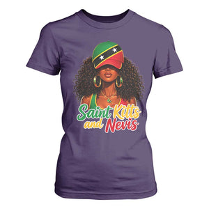 Saint Kitts and Nevis Princess T Shirt For Women Melanin Afro Girl Heritage Gift for Black Girls TS10 Purple Print Your Wear